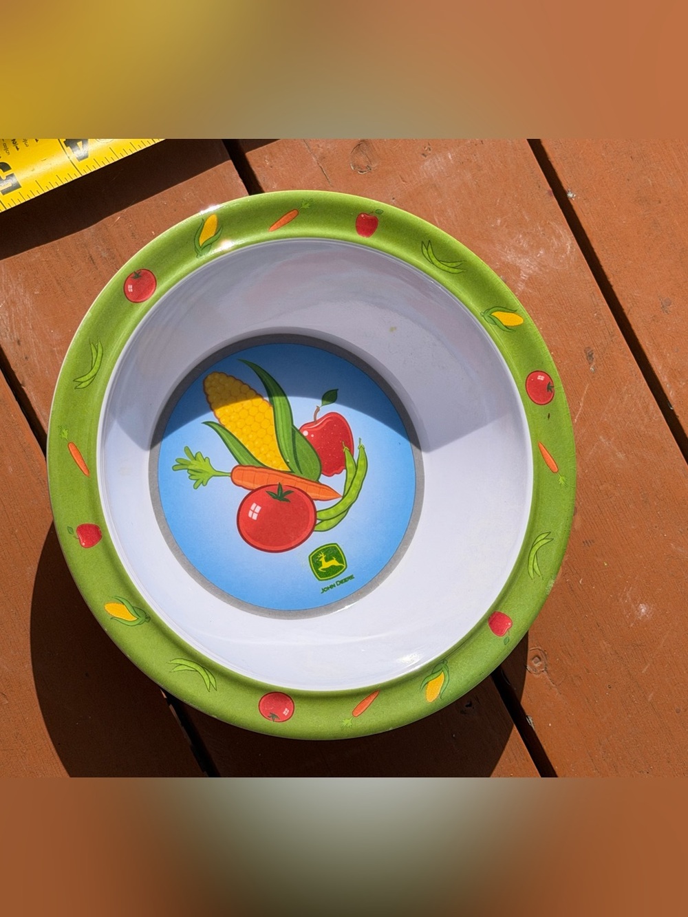 John Deere Green Kids Bowl with Vegetable/Fruit Graphic